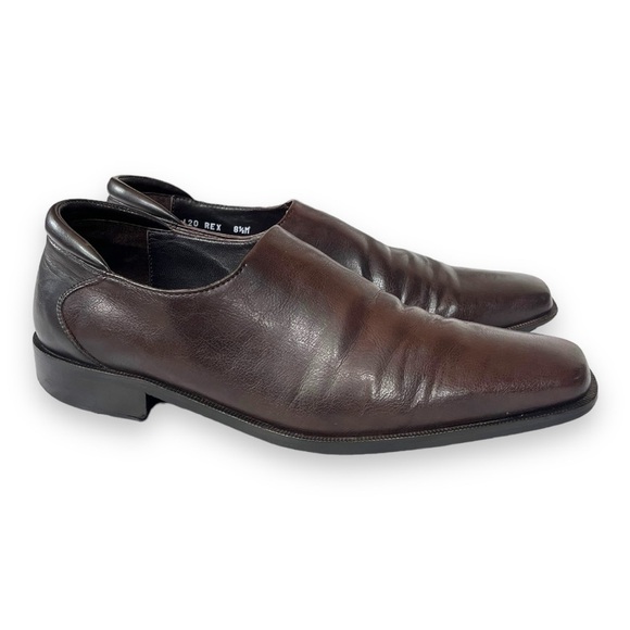 Donald Pliner Rex Men’s Chocolate Brown Leather Slip On Dress Loafer size 8.5 - Picture 1 of 9
